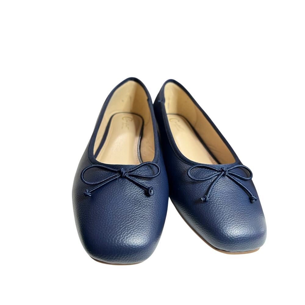 Cato Women’s Navy Blue Comfortable Ballerina Flats Size 10 Wide Shoes NIB
